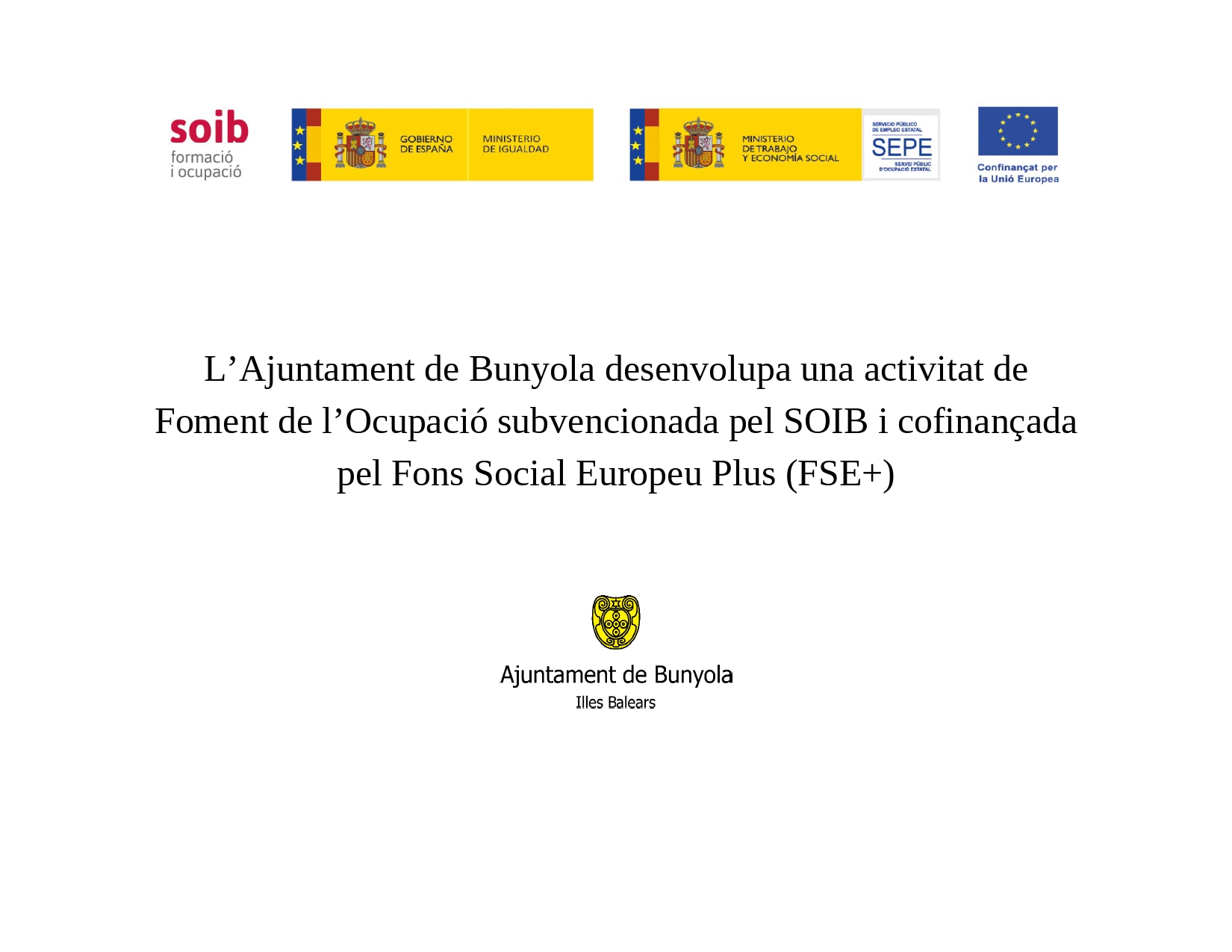 Cartell informatiu finançament SOIB Dona 2022-2024