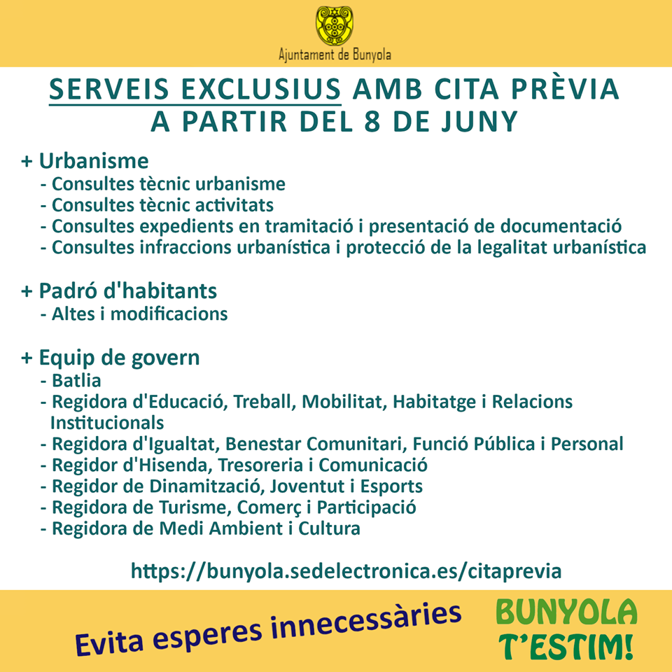 Serveis en cita prèvia