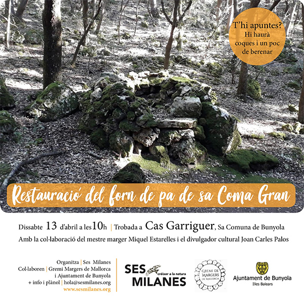 Restauració del forn de pa de sa Coma Gran