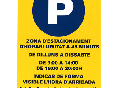 Aparcaments de 45 minuts al carrer Pare Bartomeu Caputxí
