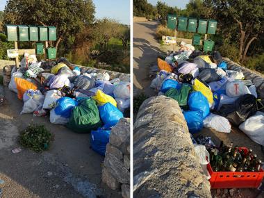 Abocament il·legal de fems al camí de sa Cantina