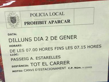 Canvi d'estacionament a partir de dia 2 de gener