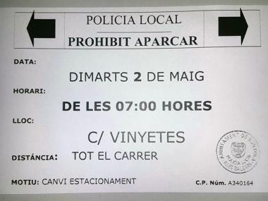 Canvi d'estacionament als carrers Pare Colom Franciscà i Vinyetes