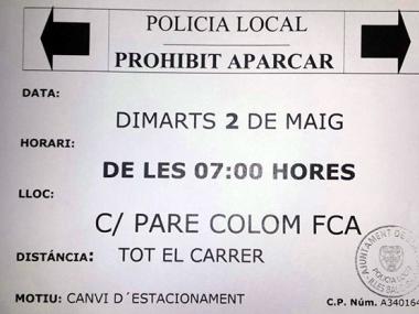 Canvi d'estacionament als carrers Pare Colom Franciscà i Vinyetes