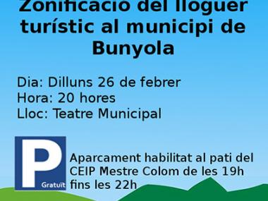 Xerrada informativa i debat ciutadà sobre Zonificació i lloguer turístic a Bunyola