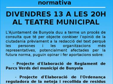 Consulta pública prèvia a l'elaboració de normativa