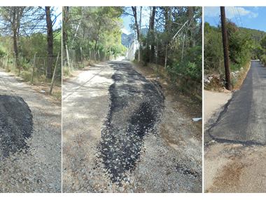 Asfaltat un tram de camí que uneix el Poliesportiu amb el camí de Caubet