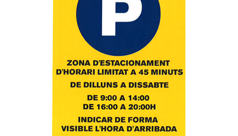 Aparcaments de 45 minuts al carrer Pare Bartomeu Caputxí