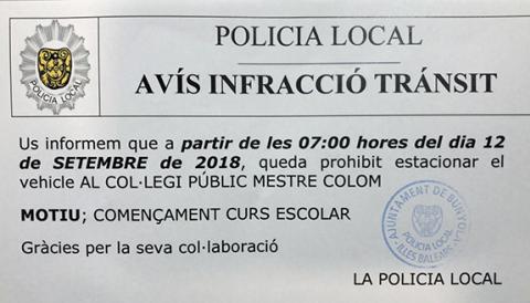 Finalitza el període d'aparcament al pati de l'Escola